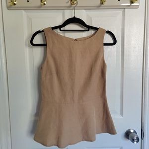 Banana republic tan peplum top